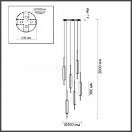 Odeon light 4794/72L PENDANT ODL21 357 бронзовый/белый Подвес LED 72W REEDS  - 2 купить